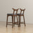 Dorane Solid Wood Frame Grey Fabric Upholstered Bar Stool - Set of 2