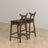 Dorane Solid Wood Frame Black Pu Leather Upholstered Bar Stool - Set of 2