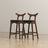 Dorane Solid Wood Frame Black Pu Leather Upholstered Bar Stool - Set of 2