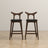 Dorane Solid Wood Frame Black Pu Leather Upholstered Bar Stool - Set of 2