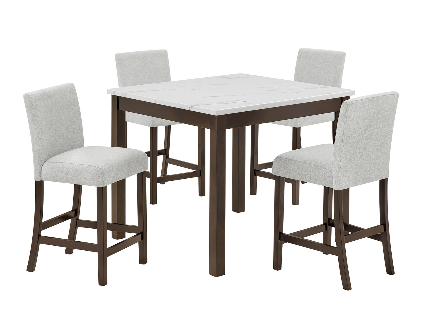 Lennon 5-Pk Counter Height Set Brown