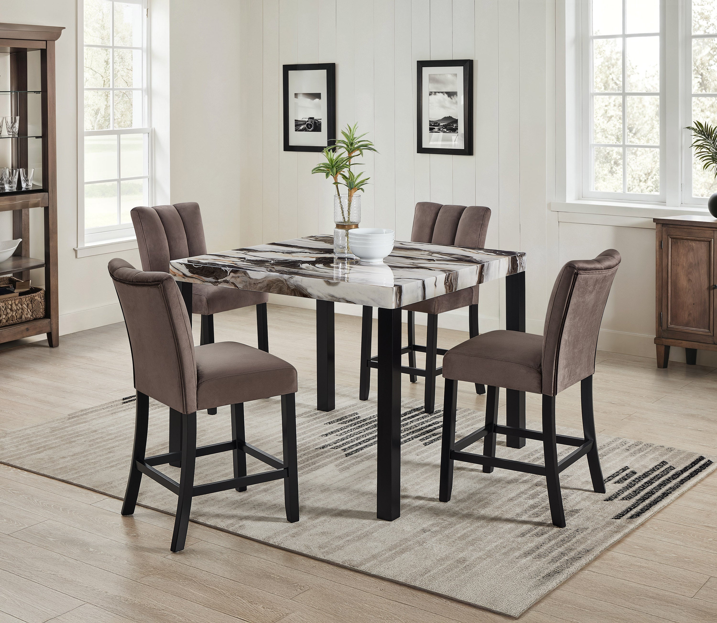 Vega Faux Marble Counter Height Table