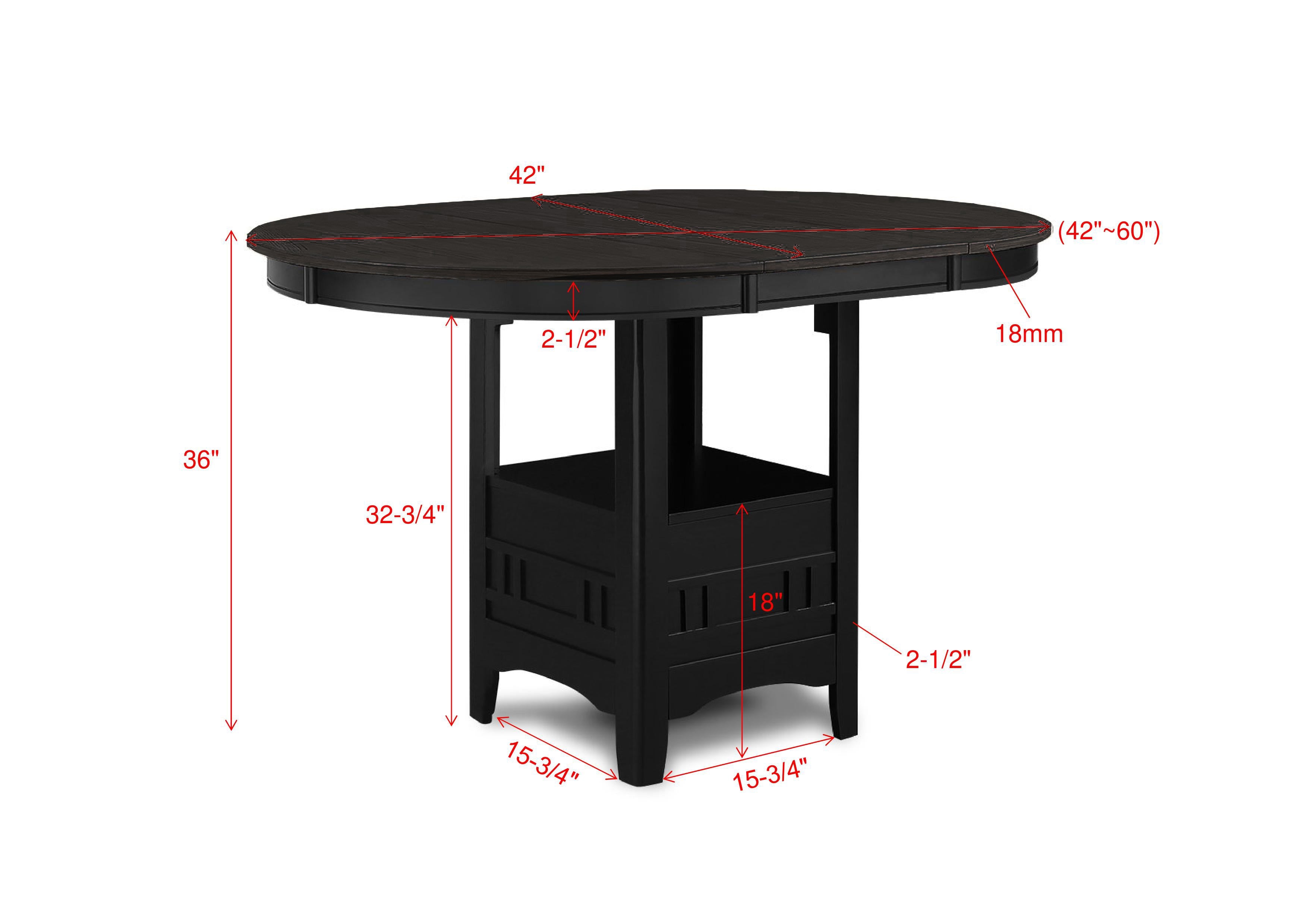 Hartwell Counter Height Table Charcoal Black