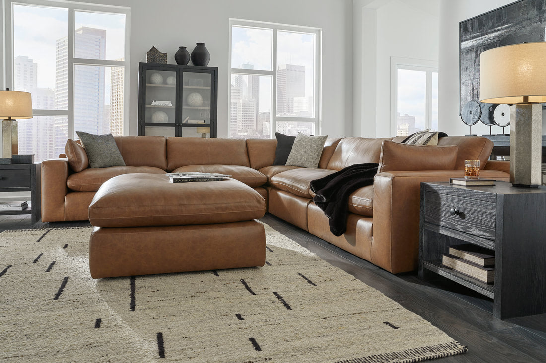Emilia 5-Piece Leather Modular Sectional