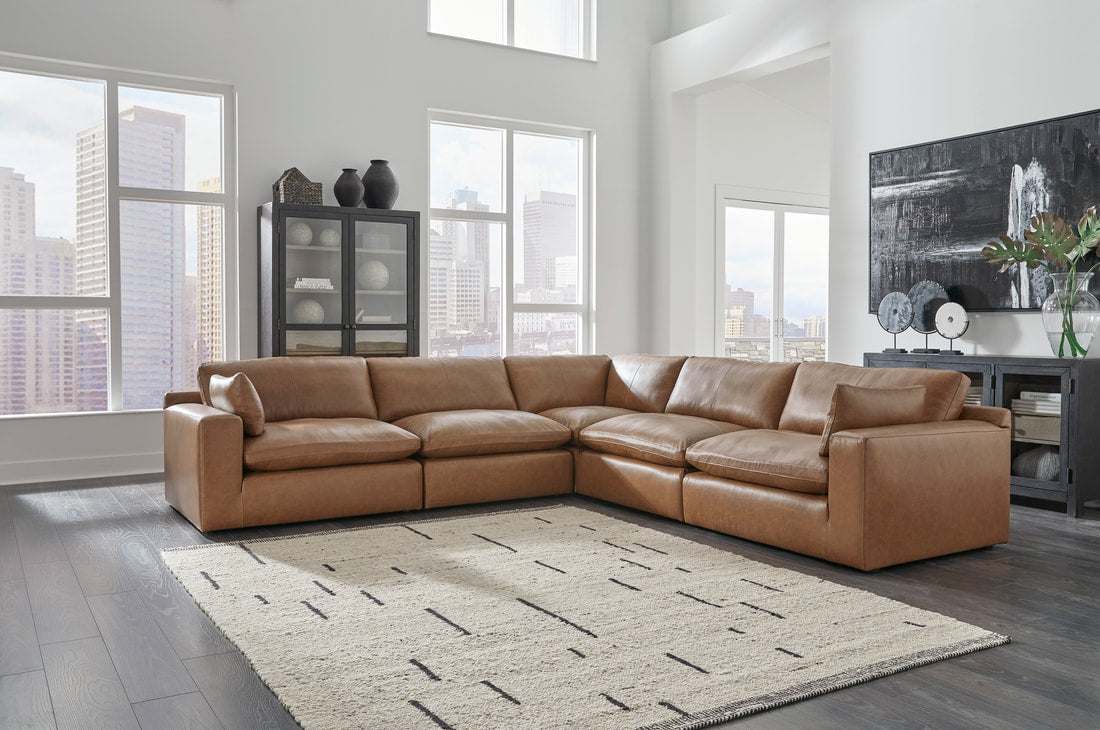 Emilia 5-Piece Leather Modular Sectional