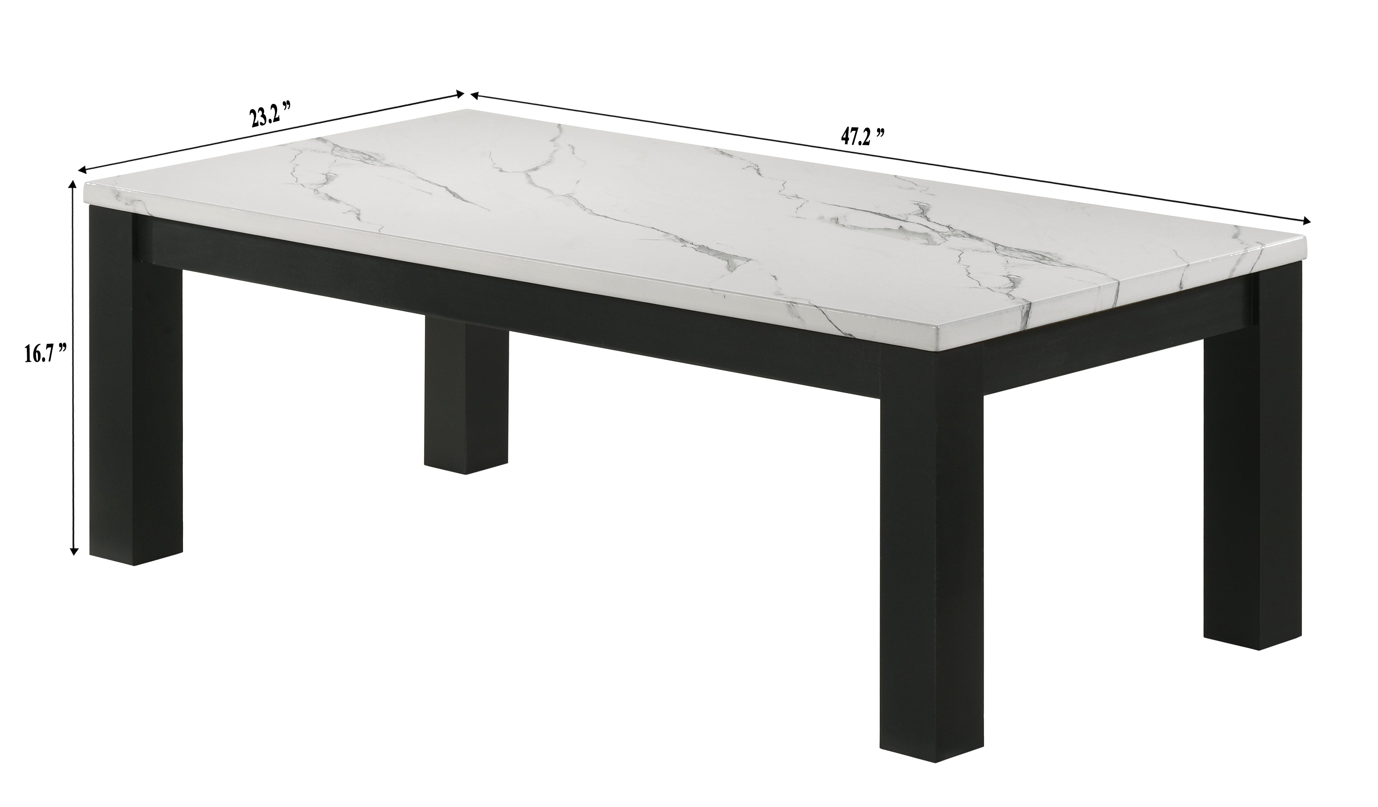 Ivy 3-Pk Faux Marble White Cocktail Set