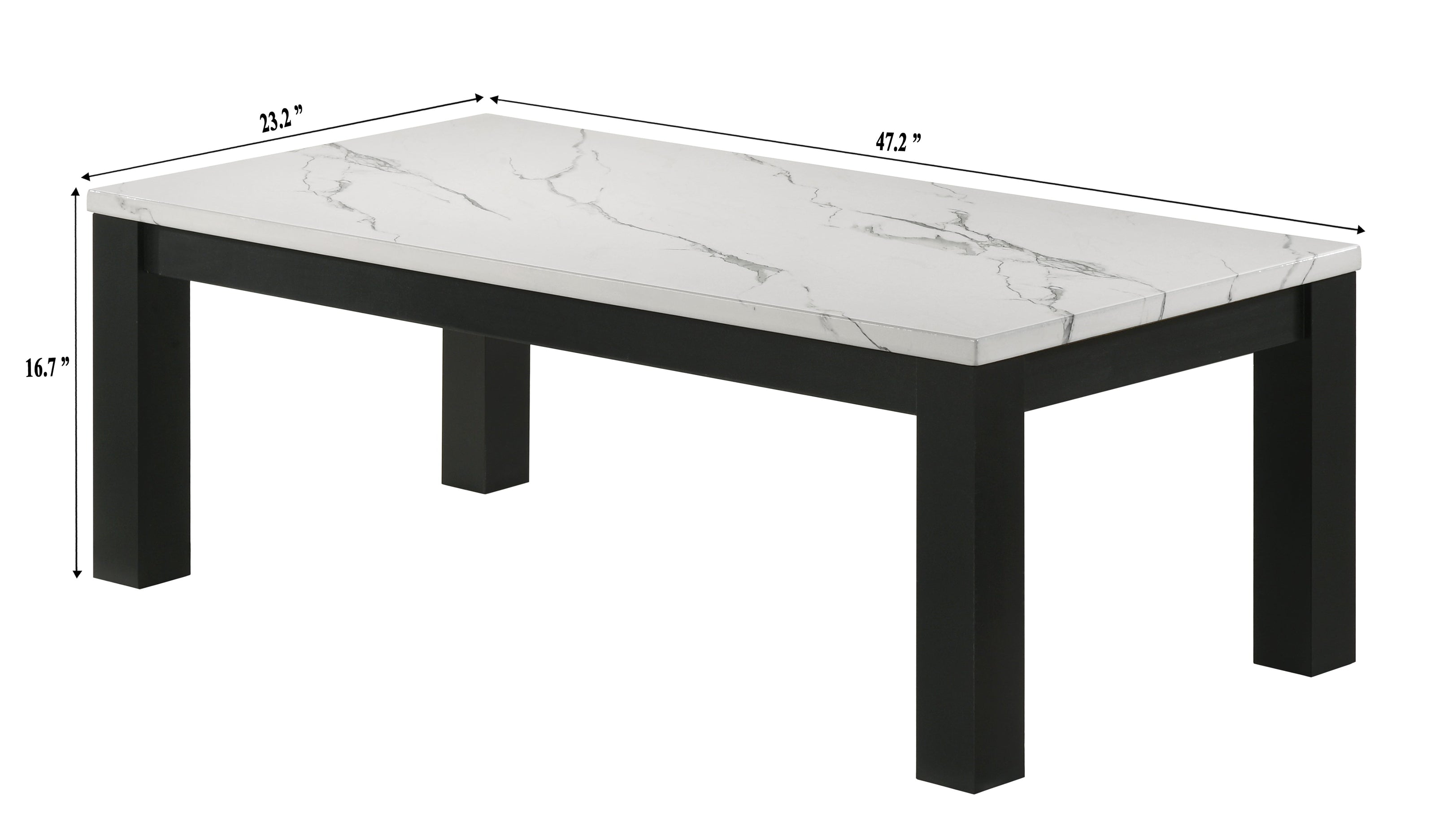 Ivy 3-Pk Faux Marble White Cocktail Set