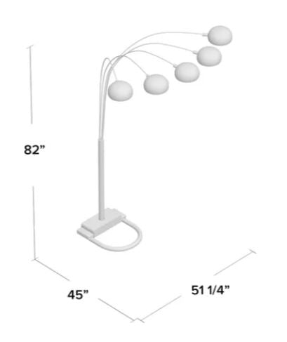 Peacock Shade Floor Lamp Black