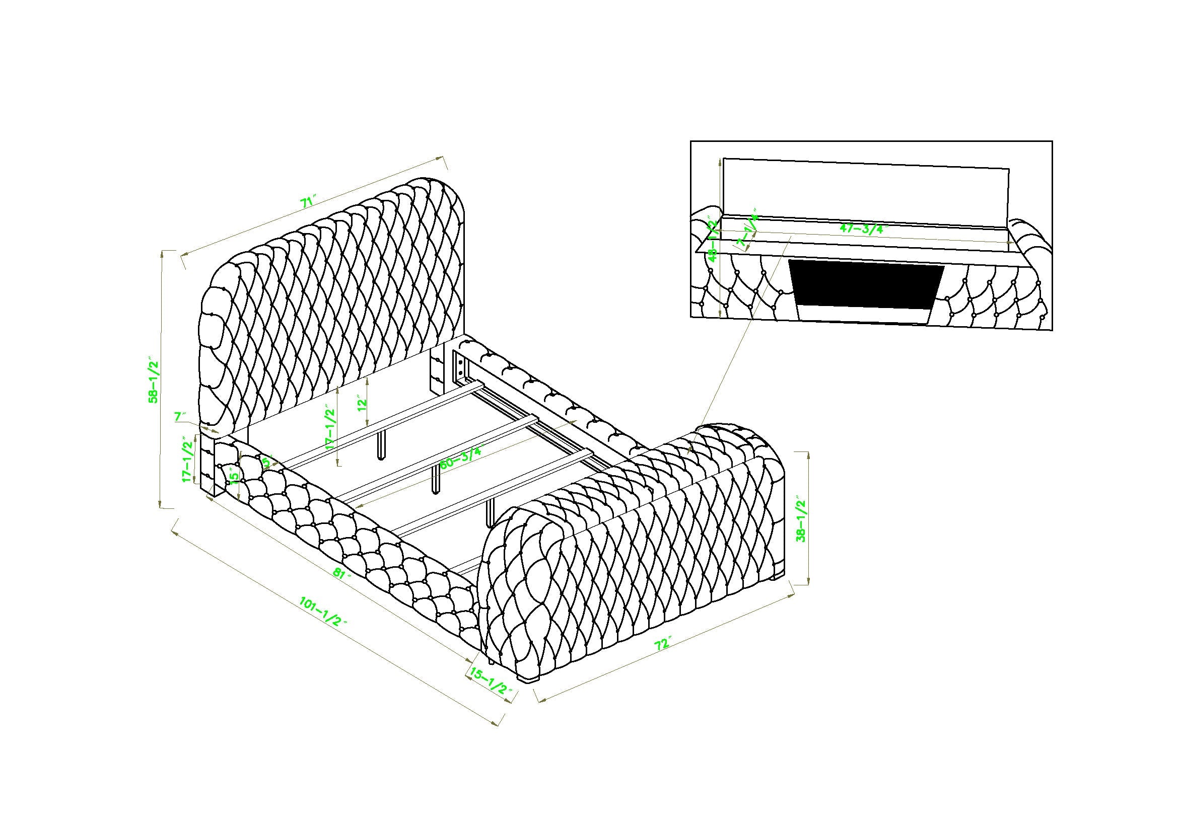 Natalia Bed Black
