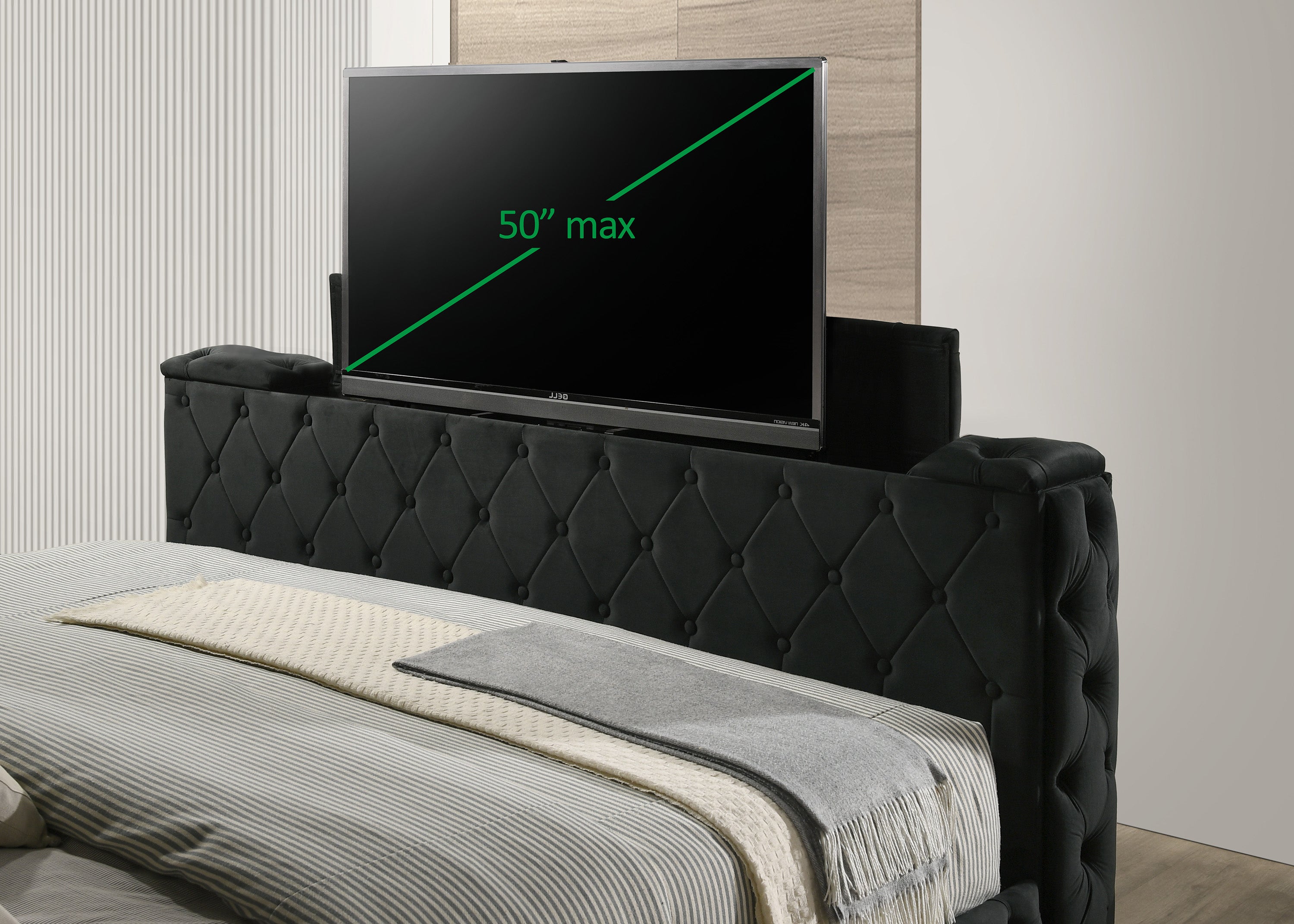 Josephine Bed W/Tv Lift Black