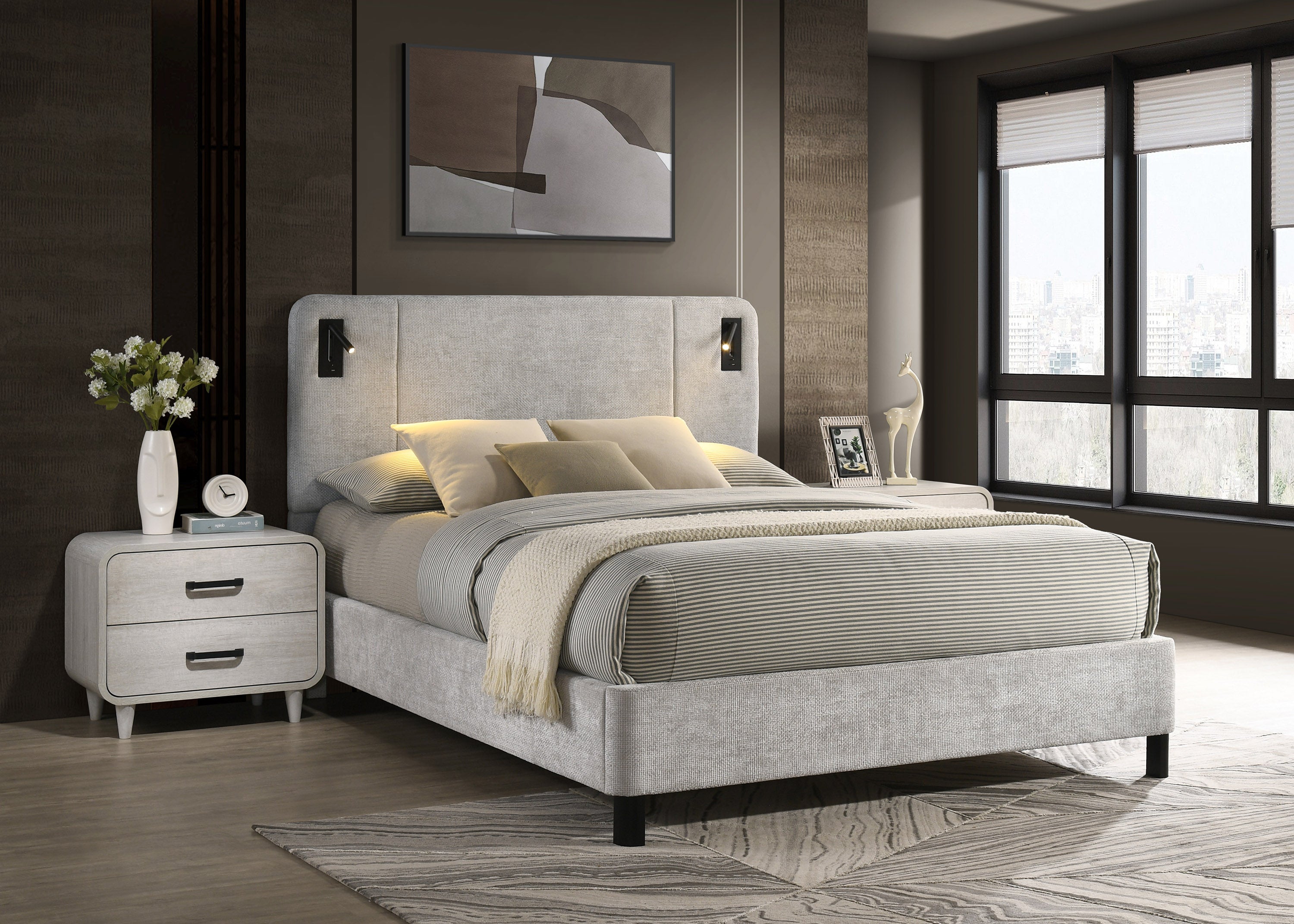 Freya Bed Light Grey