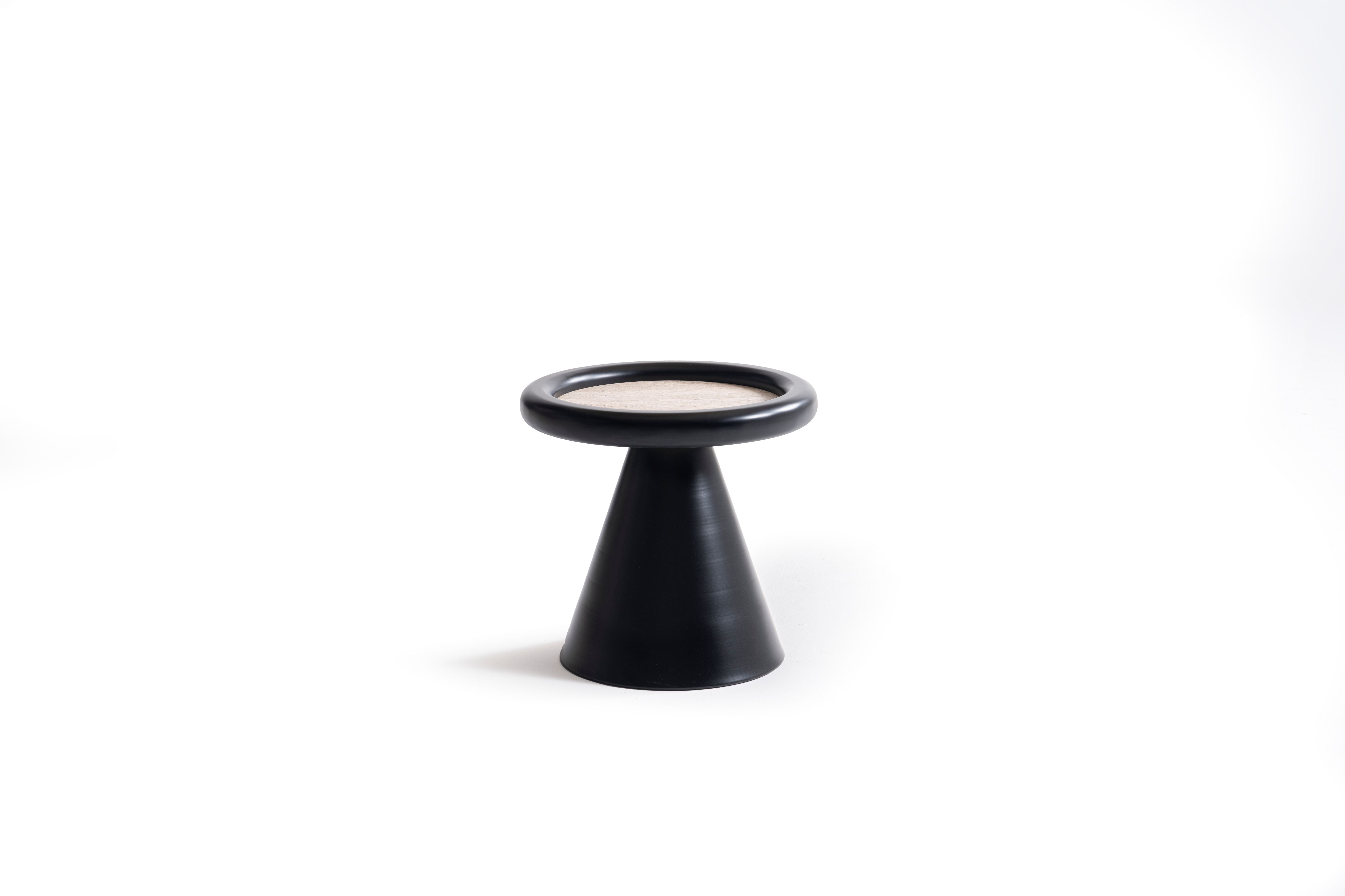 950 Black Travertine 3 Pc Coffee Table Set