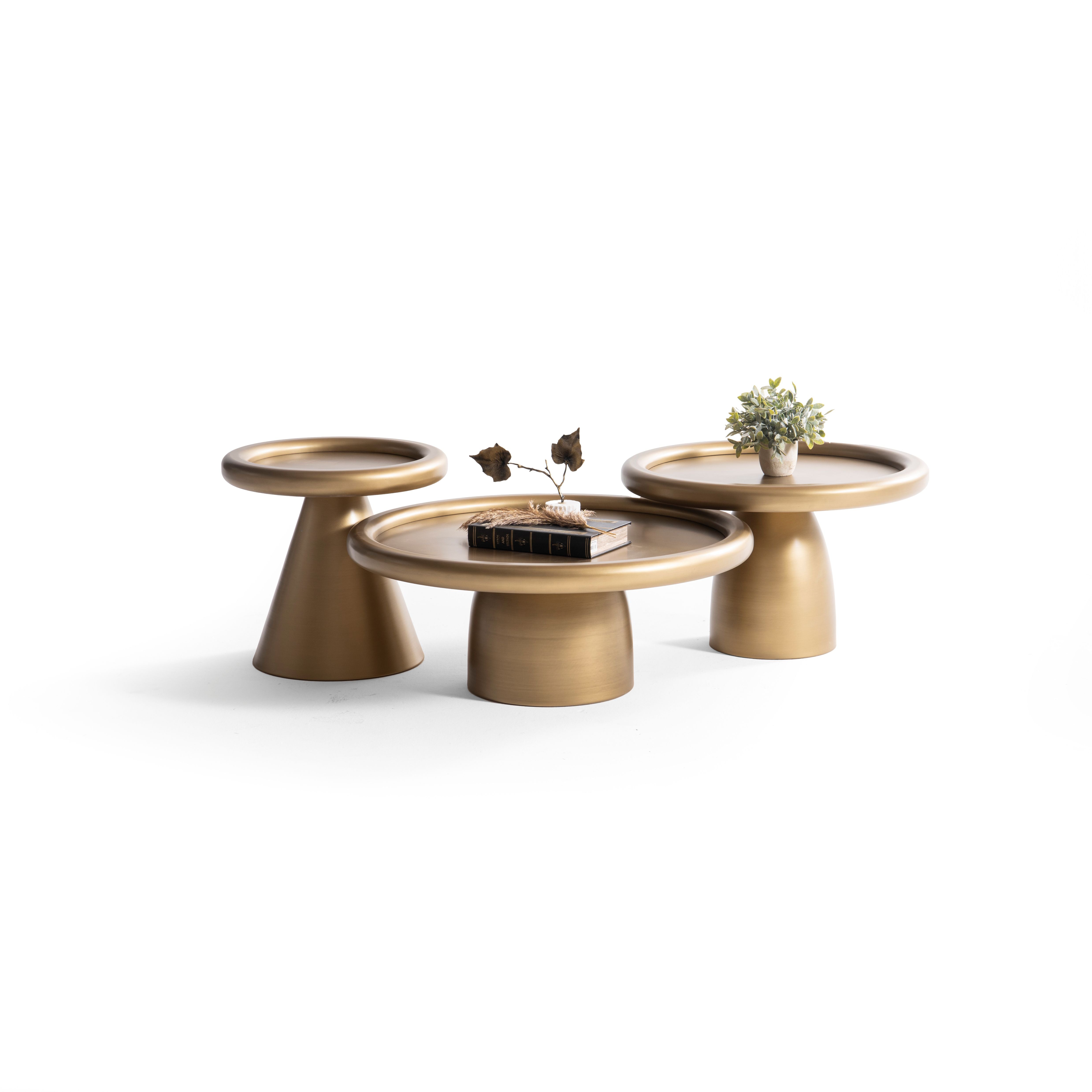 950 Gold 3 Pc Coffee Table Set