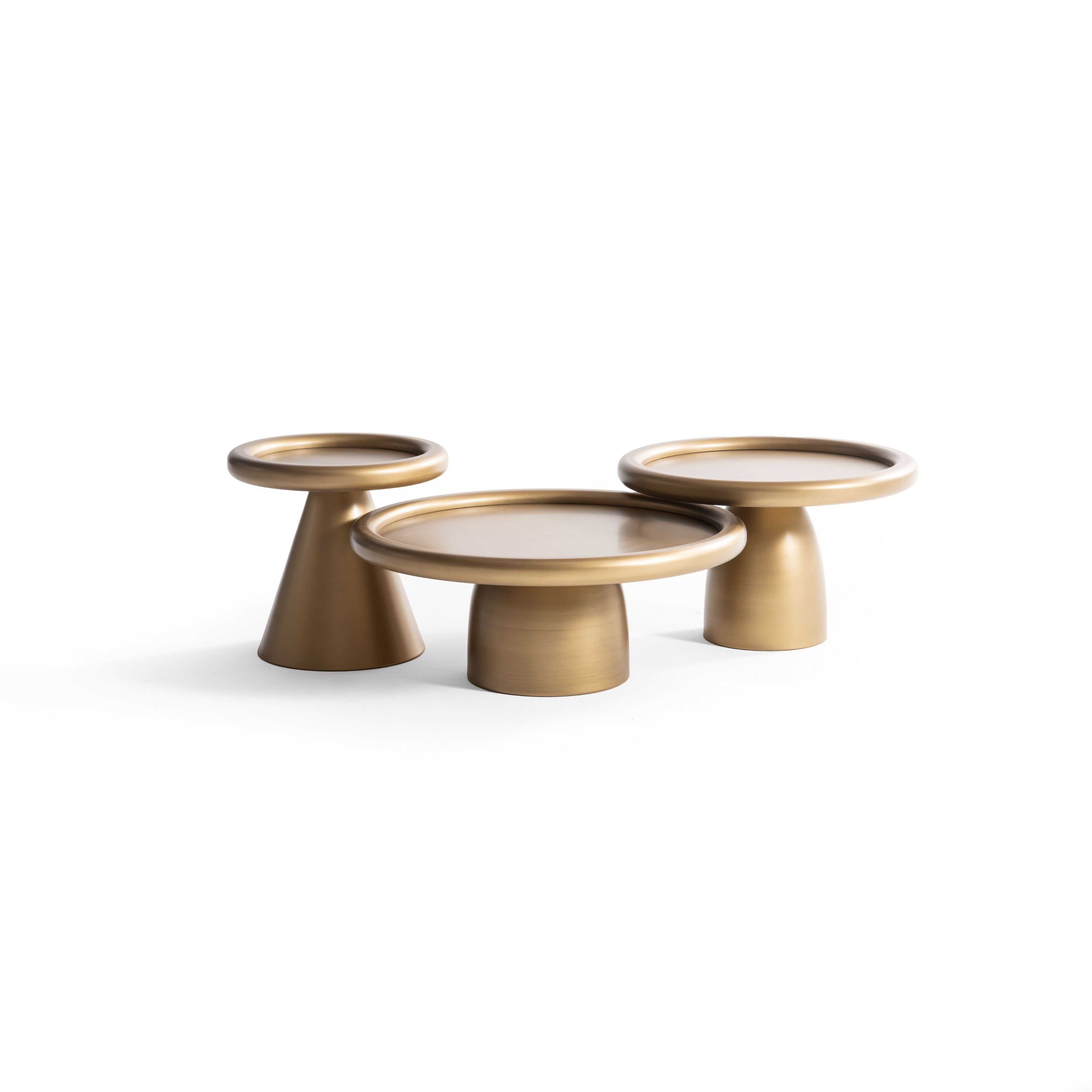 950 Gold 3 Pc Coffee Table Set