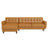 Allison Left-Facing Tan Leather Sectional Sofa