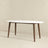 Ada Mid Century Modern Style Solid Wood White Top Oval Dining Table