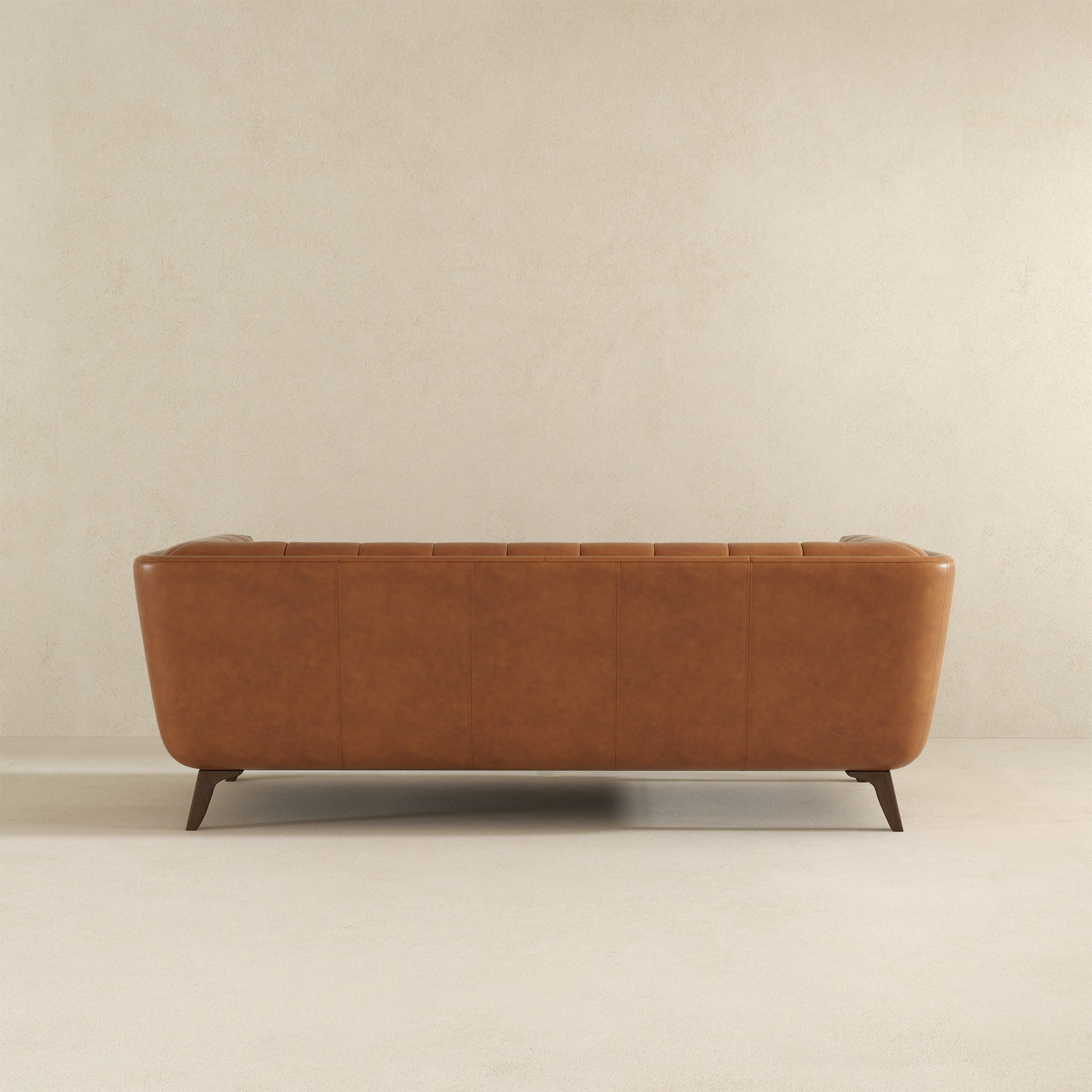 Addison Mid-Century Modern 86" Genuine Leather Sofa in Cognac | Ashcroft Imports Furniture