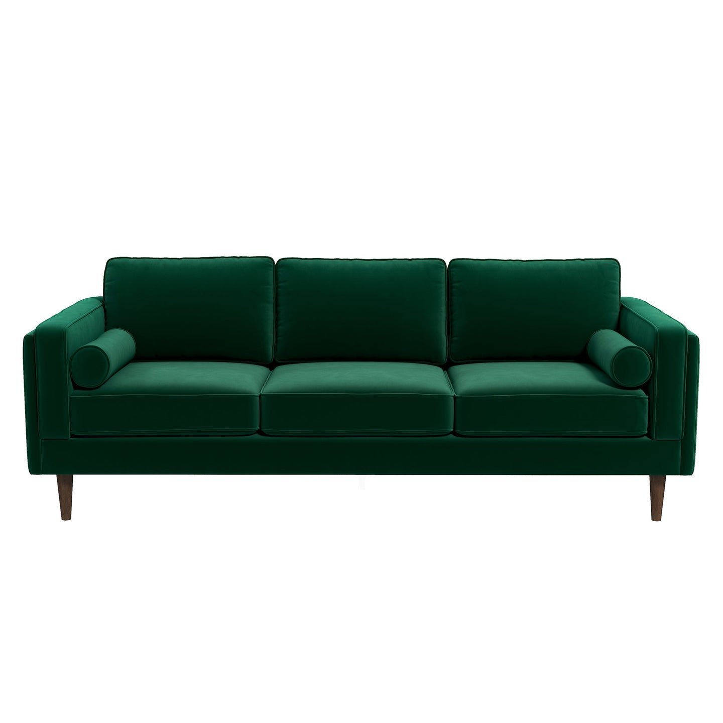 Amber Mid-Century Modern Dark Green Luxury Velvet Sofa