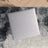 Amber Square Upholstered Ottoman (Light Gray Linen)