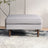 Amber Square Upholstered Ottoman (Light Gray Linen)