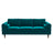 Amber Mid-Century Modern Teal Luxury Velvet Sofa