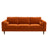 Amber Mid-Century Modern Burnt Orange Luxury Velvet Sofa