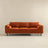 Amber Mid-Century Modern Burnt Orange Luxury Velvet Sofa
