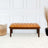 Arden Tan Leather Bench With Buttons