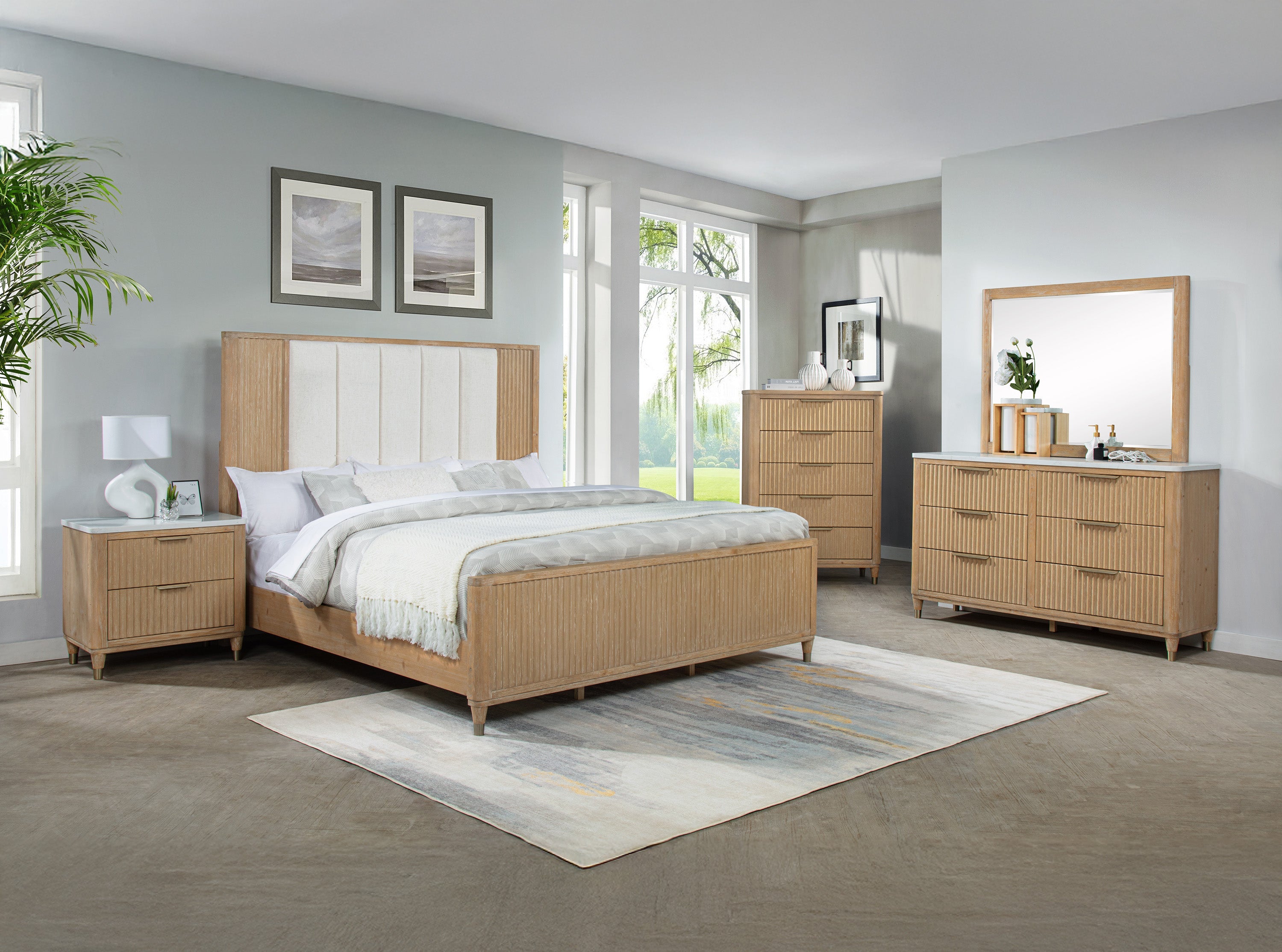 Kara Bed Cerused Natural
