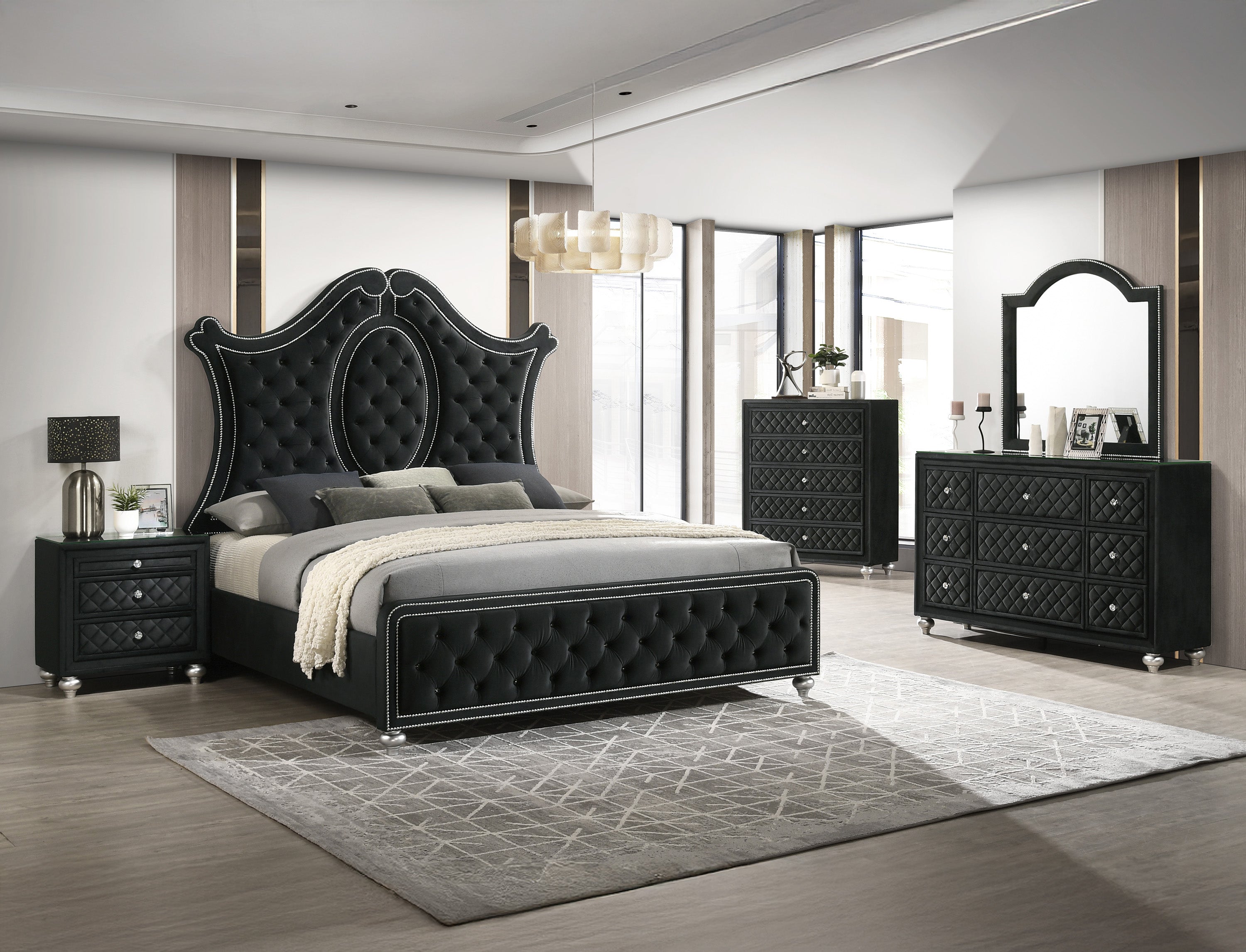 Cameo Dresser Mirror - Black