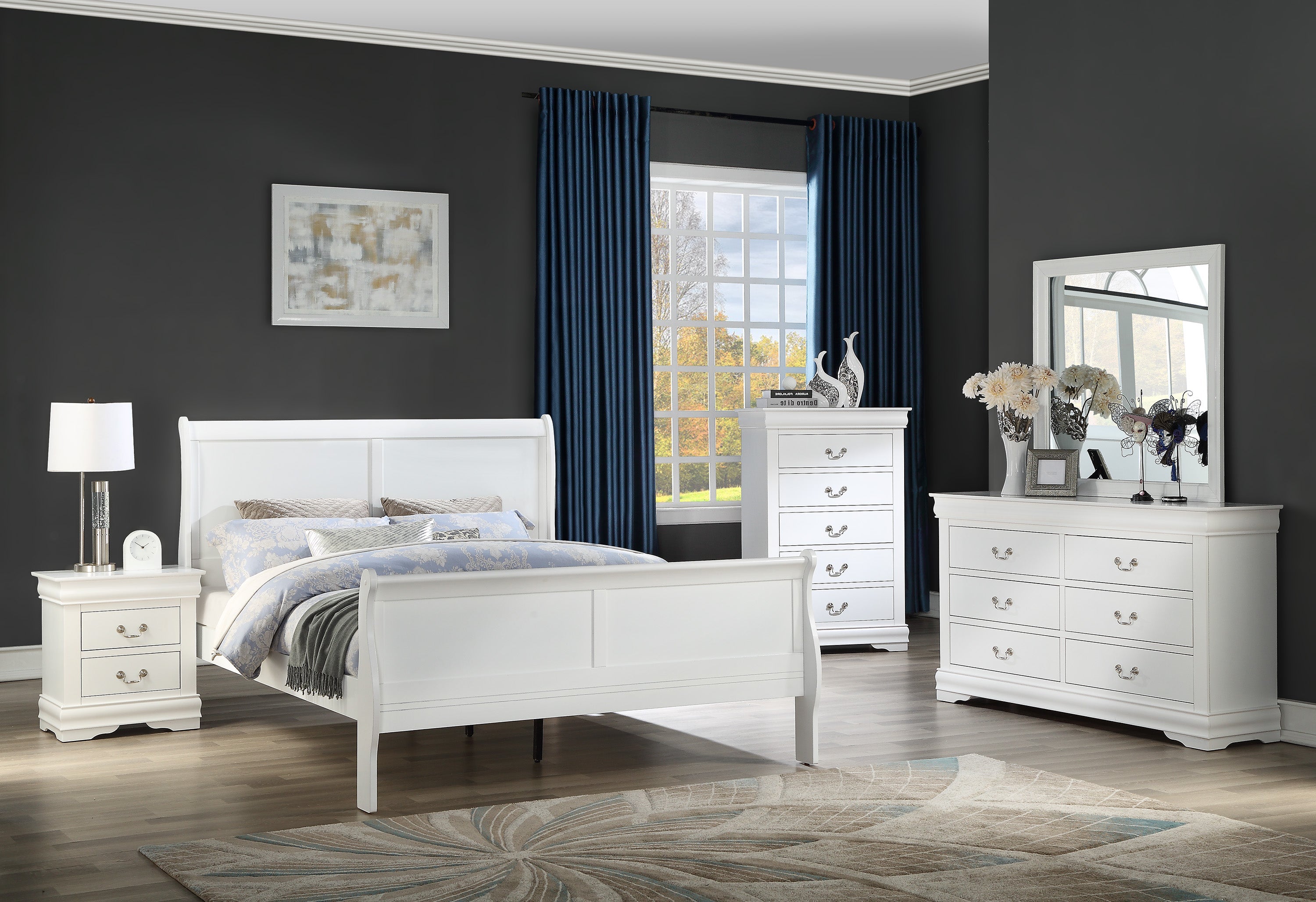 Louis Philip Night Stand White