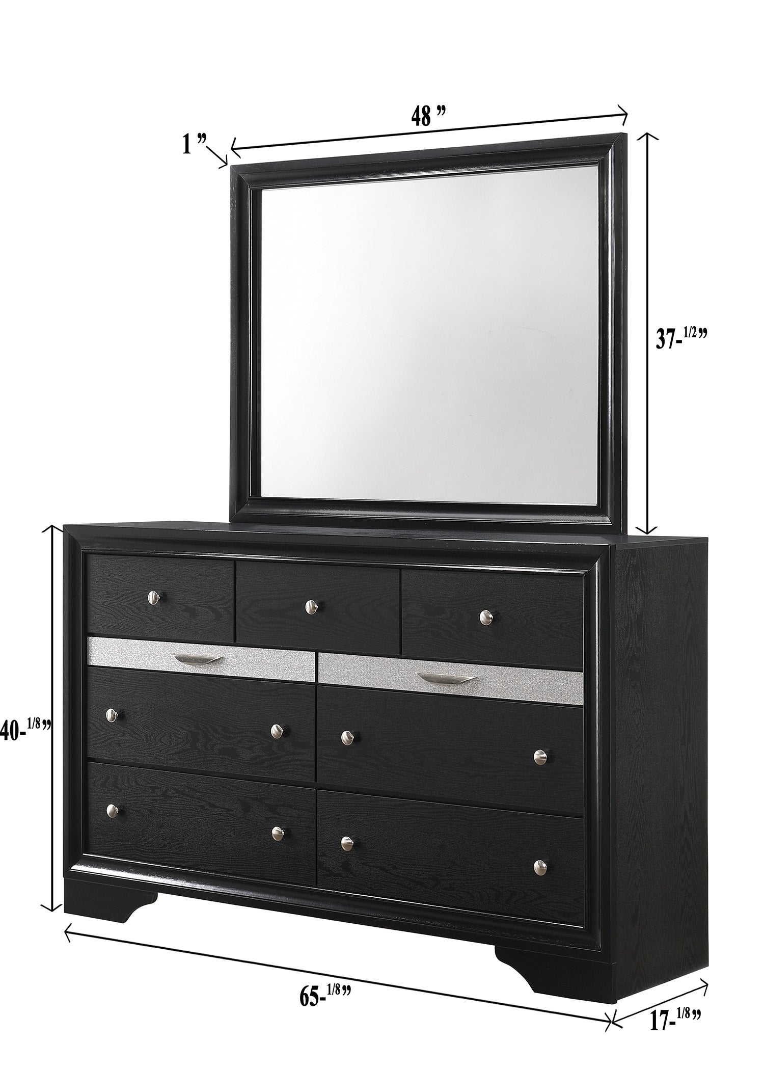 Regata Dresser Mirror Black/Silver