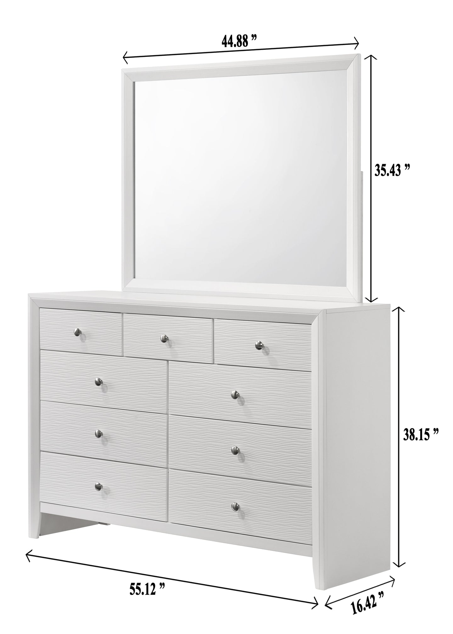Evan Dresser Mirror White
