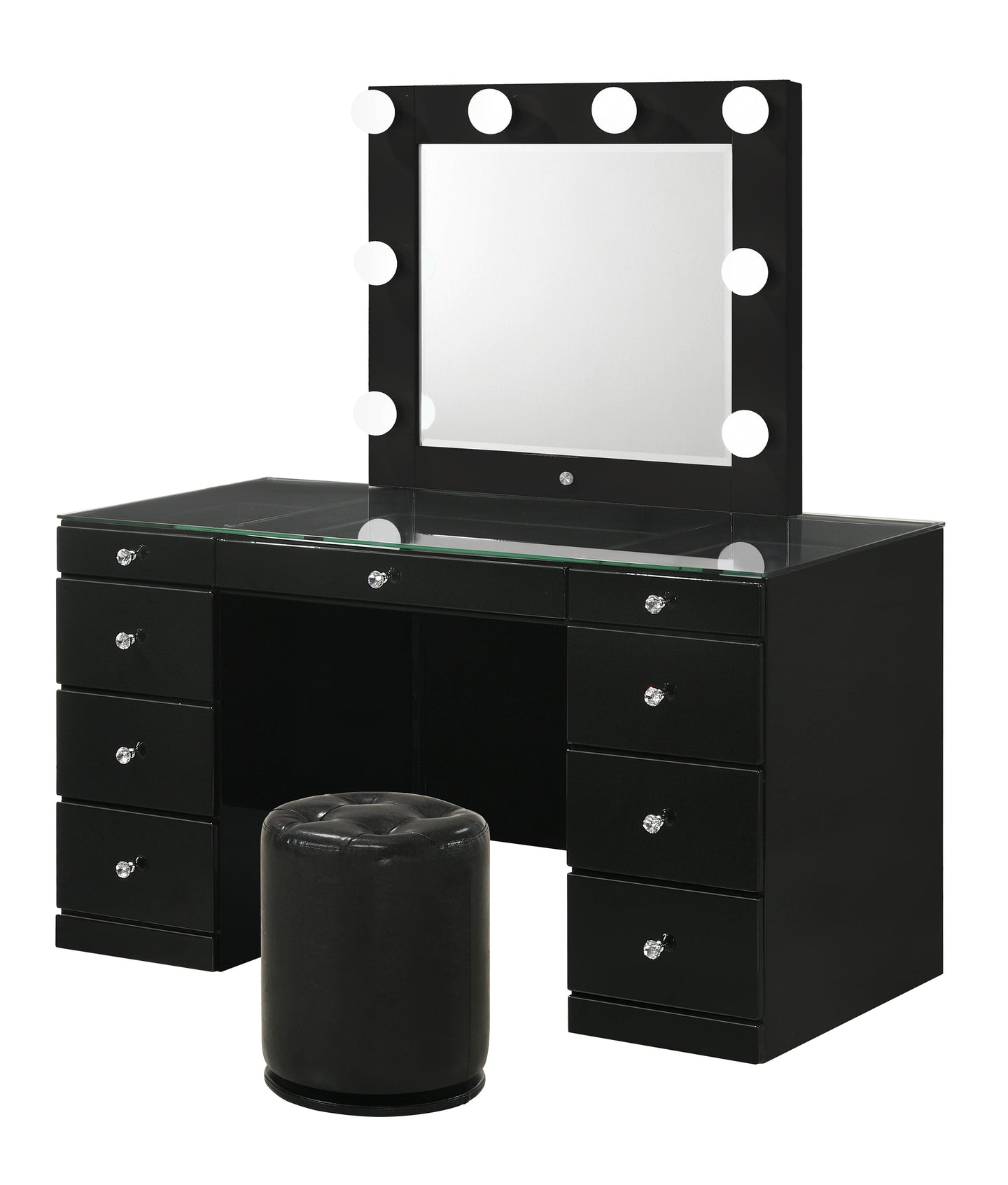 Morgan Round Swivel Stool Black