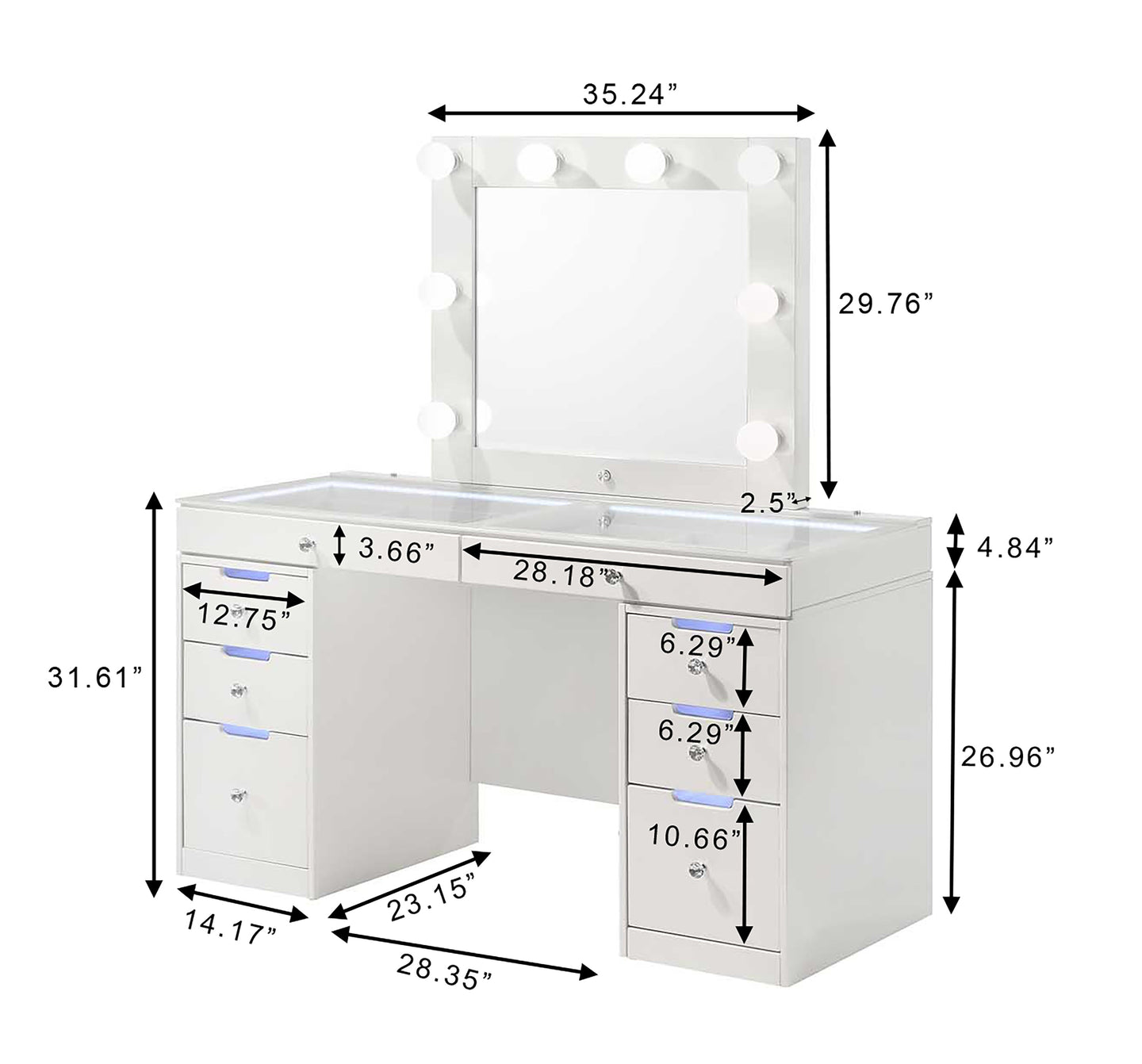 Luxo Vanity White
