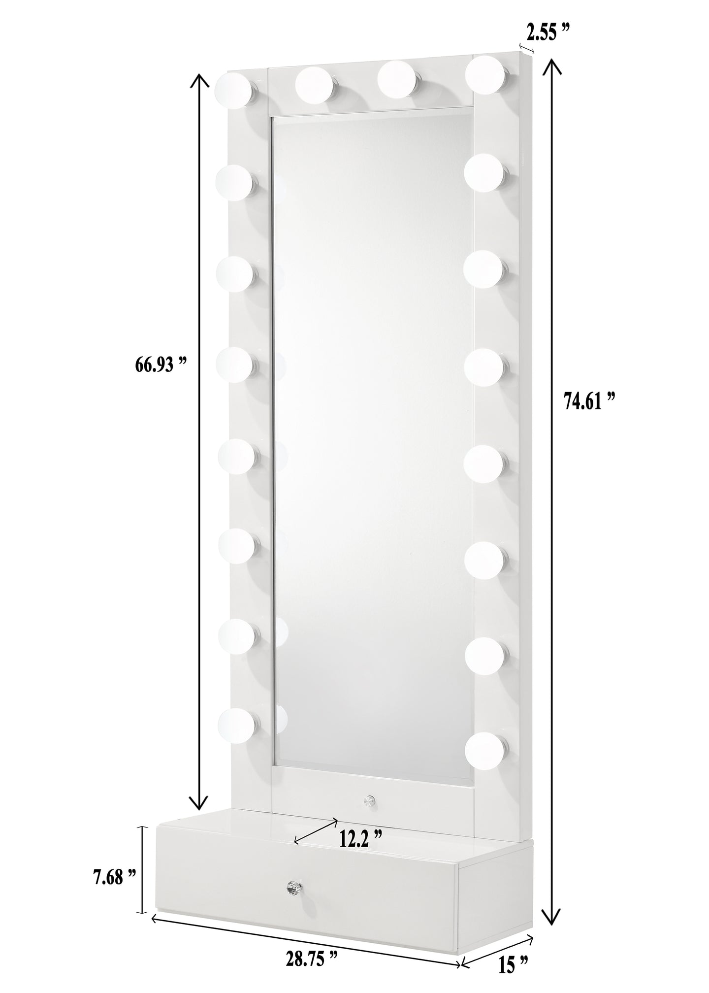 LUXO TALL LIGHTED VANITY W/DRAWER