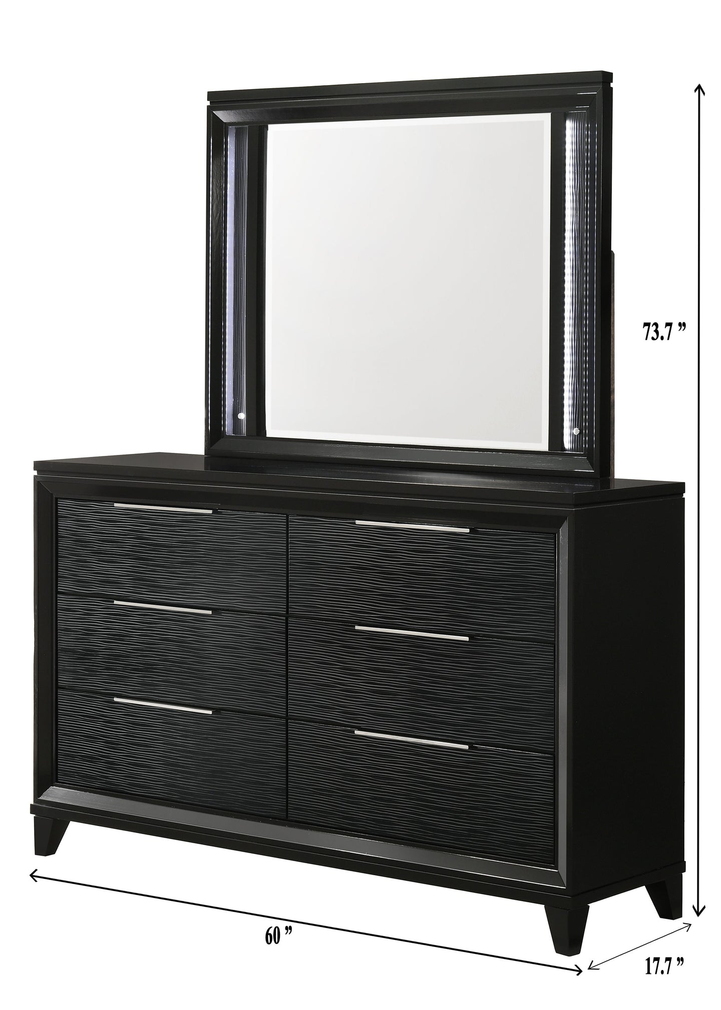 Cressida Led Dresser Mirror Black