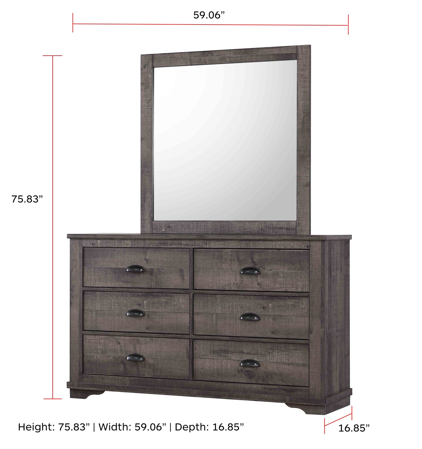 Coralee Dresser Grey
