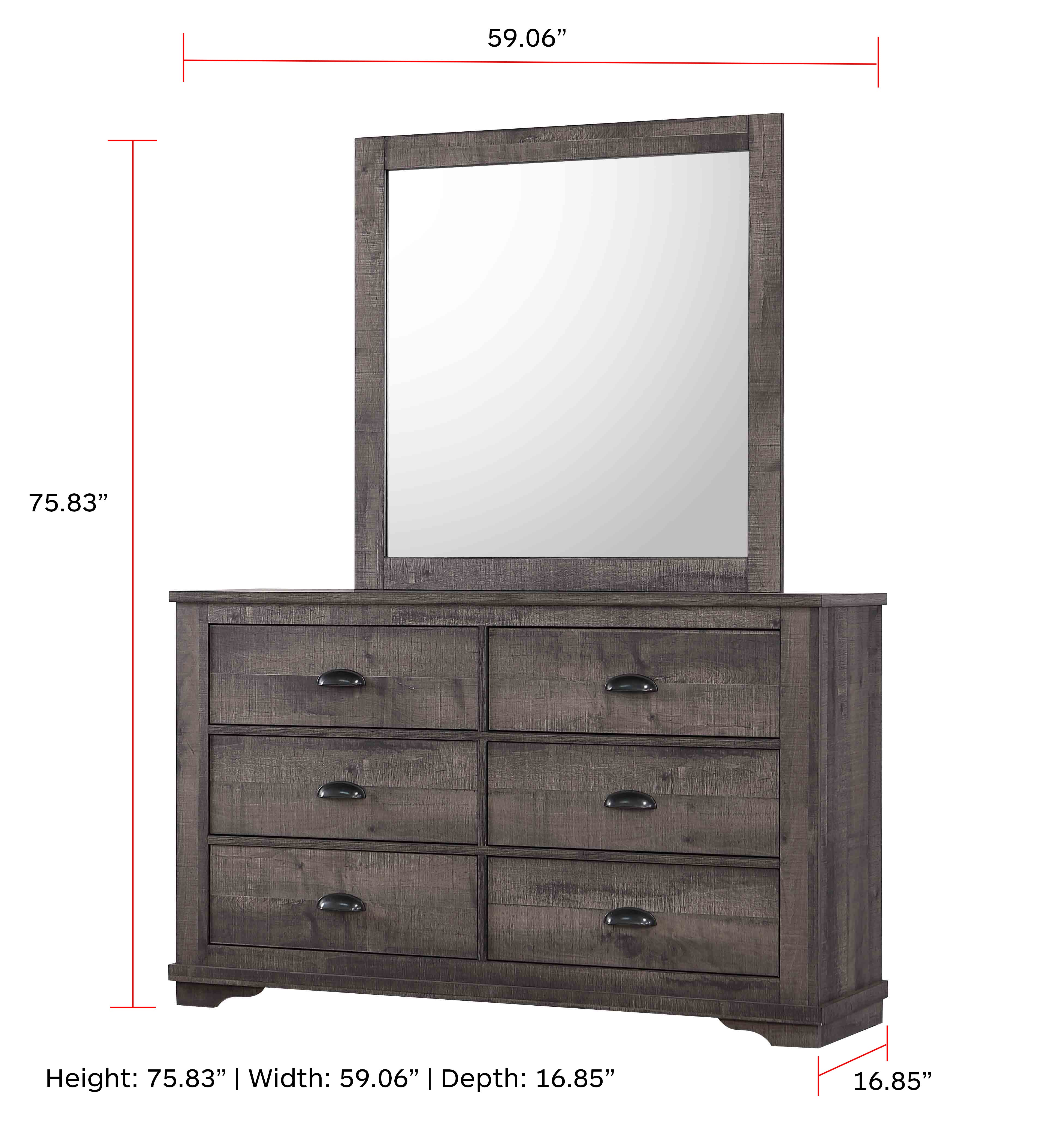 Coralee Dresser Mirror Grey