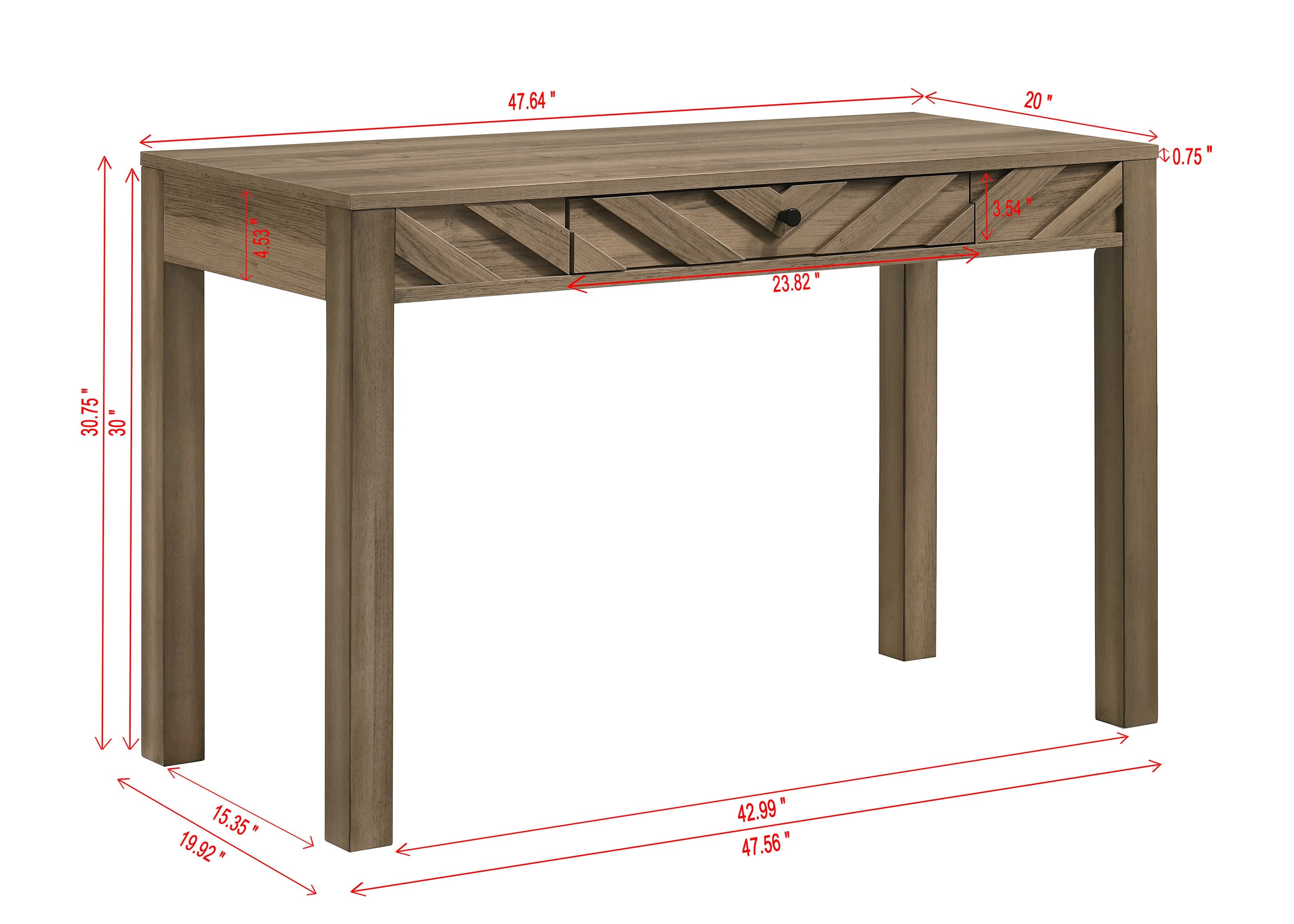 Valor Writing Desk-Light Brown