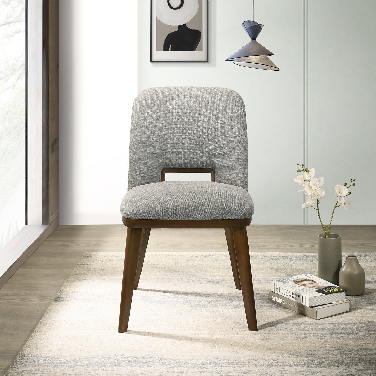Blaken Light Grey Fabric Dining Chair (Set Of 2)