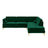 Brooke Green Sectional Sofa Right Facing Chaise