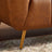 Ava Genuine Italian Cognac Leather Channel Tufted Sofa