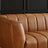 Ava Genuine Italian Cognac Leather Channel Tufted Sofa