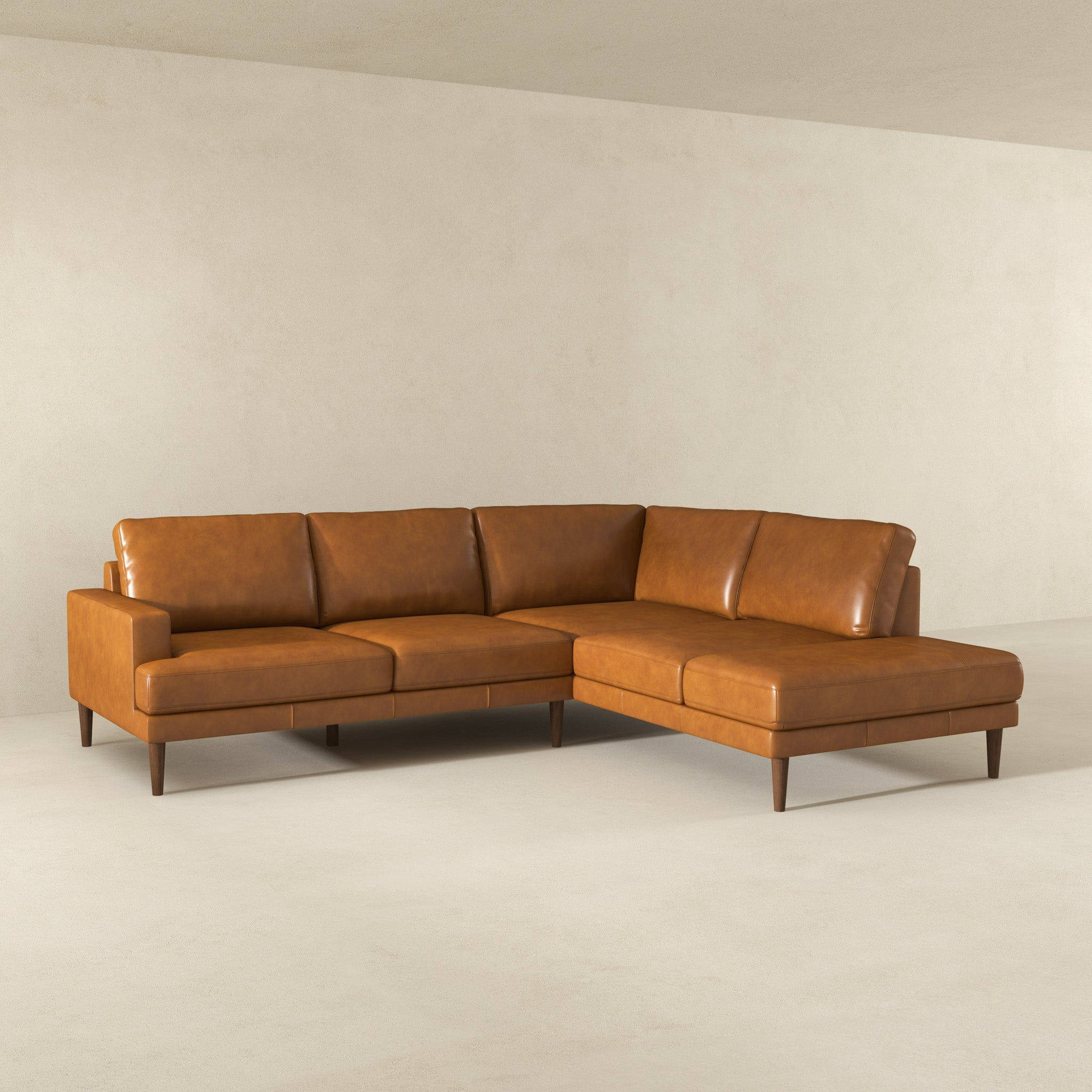 Corbin Luxurious Genuine Leather L-Shape Sectional Sofa | Ashcroft Imports Furniture