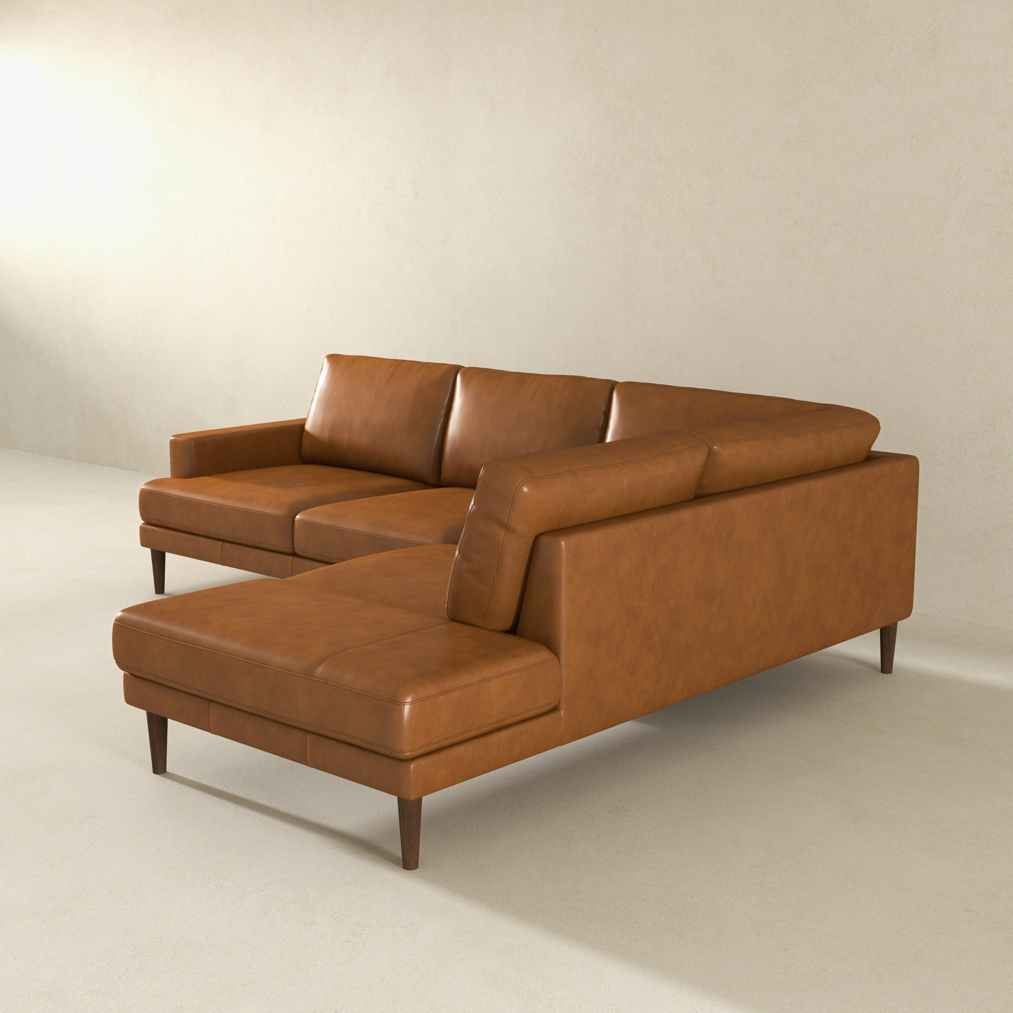 Corbin Luxurious Genuine Leather L-Shape Sectional Sofa | Ashcroft Imports Furniture