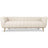 LaMattina Genuine Italian Beige Leather Channel Tufted Sofa