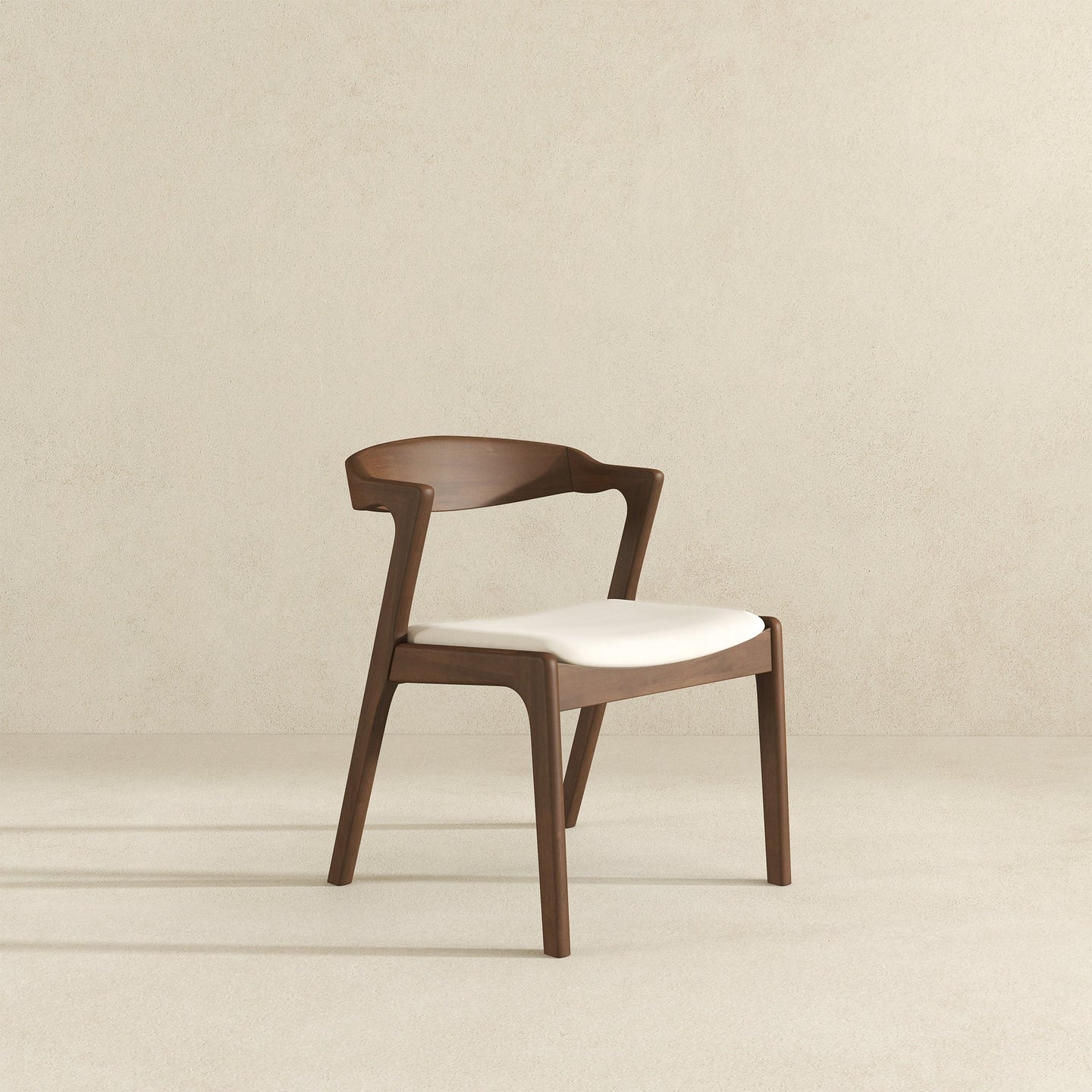 Dakota Solid Wood & Cream Velvet Dining Chair – Walnut Finish | Ashcroft Imports Furniture