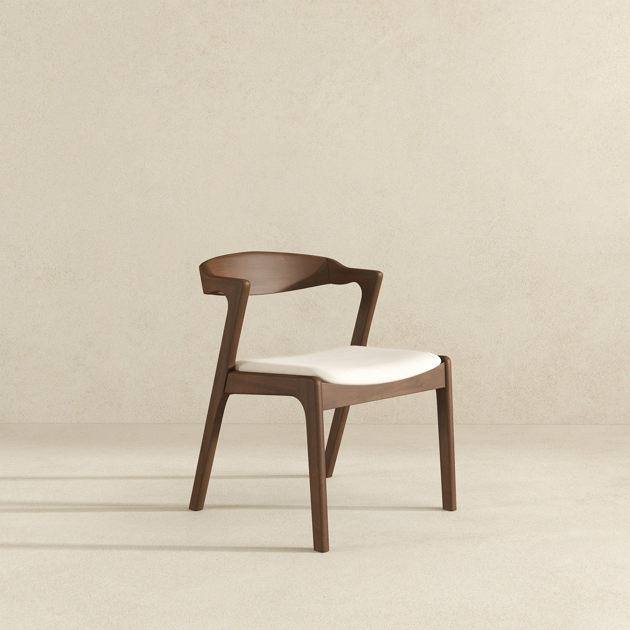 Dakota Solid Wood & Cream Velvet Dining Chair – Walnut Finish | Ashcroft Imports Furniture