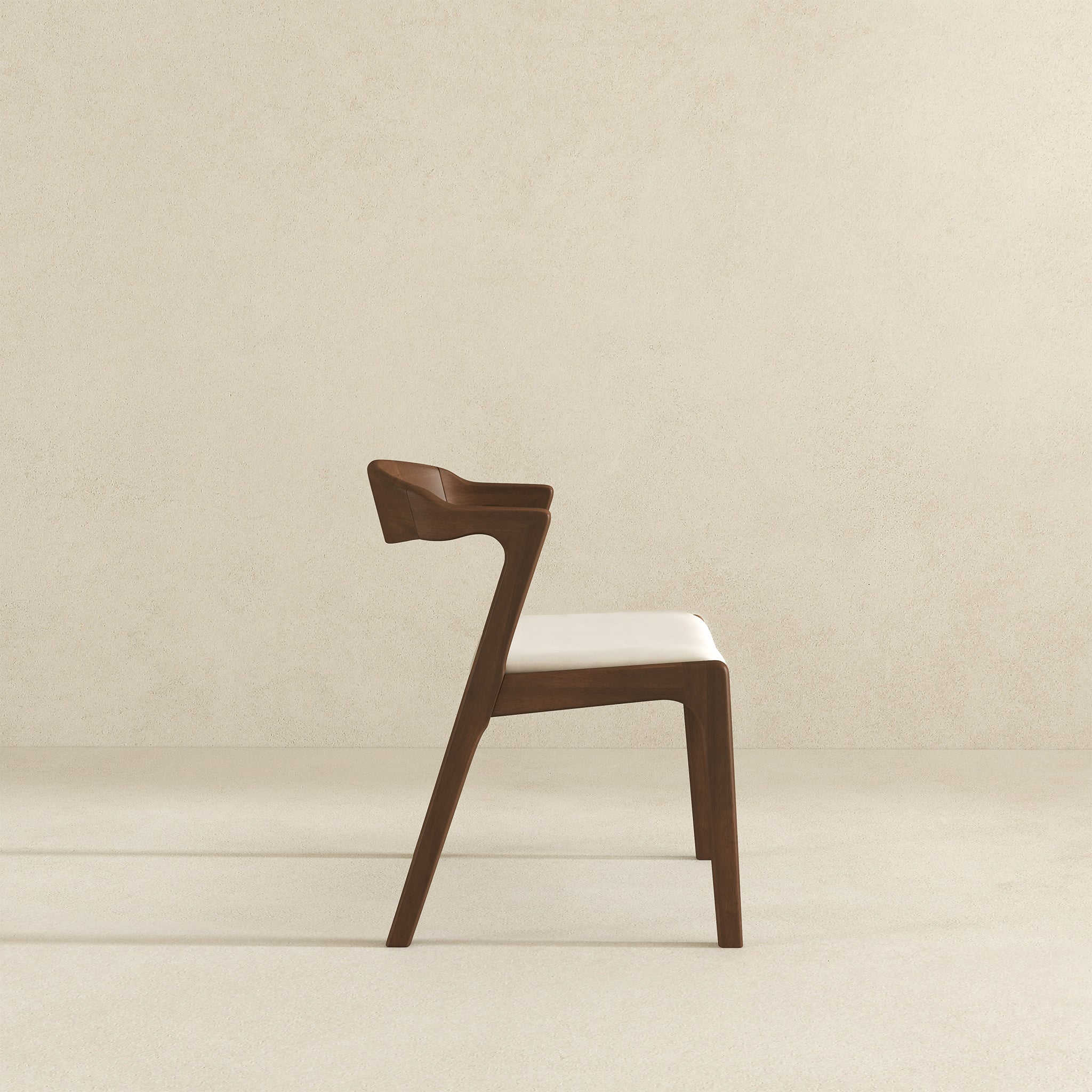 Dakota Solid Wood & Cream Velvet Dining Chair – Walnut Finish | Ashcroft Imports Furniture